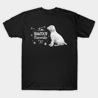 Santa's Favorite, Christmas White Boxer Dog T-Shirt